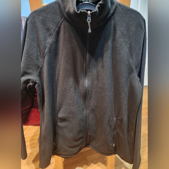 Large Black Fleece Running Jacket Eddie Bauer [NWT] - Picture 2 of 6